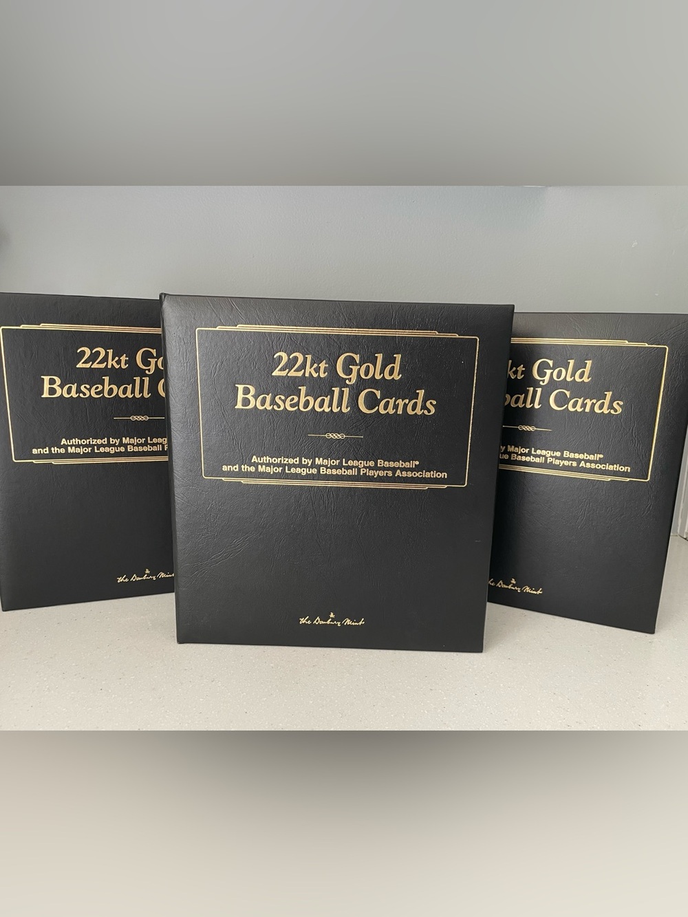 MLB Danbury Mint 22kt Gold Baseball Card Collection - 3 Binders // 150 Cards